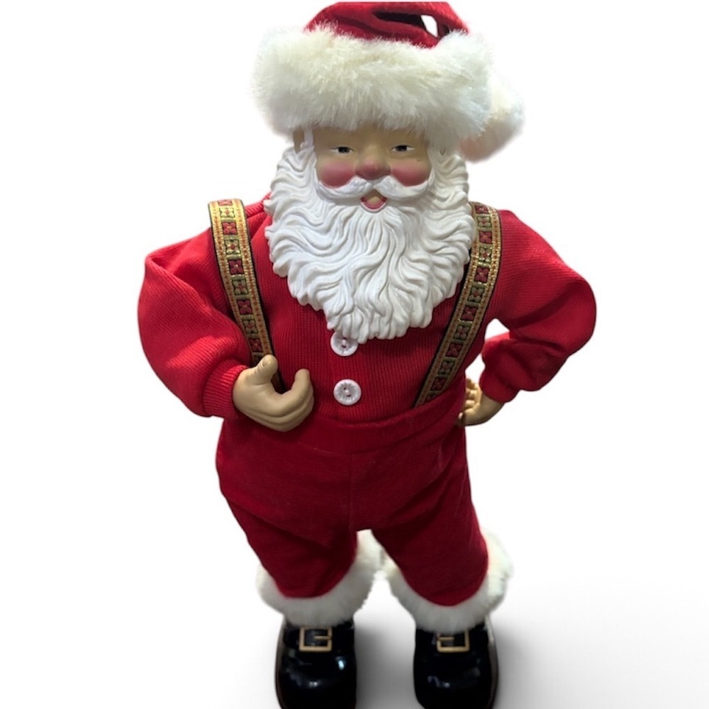 Vtg Dancing Jingle Bell Rock Santa Claus Animated Xmas Musical 16" see video